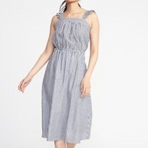 NEW! Old Navy Stripe Ruffle Midi Dress - L Tall